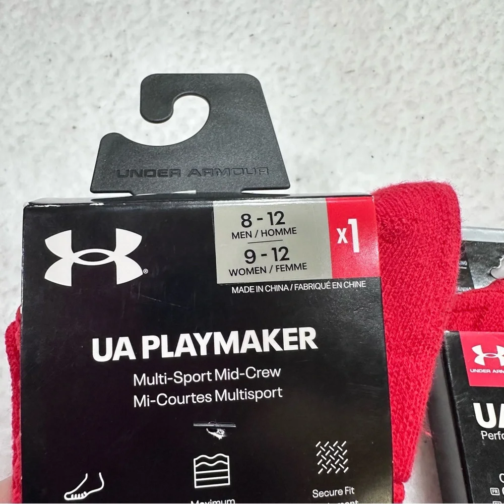 Under Armour Playmaker Red Athletic Socks